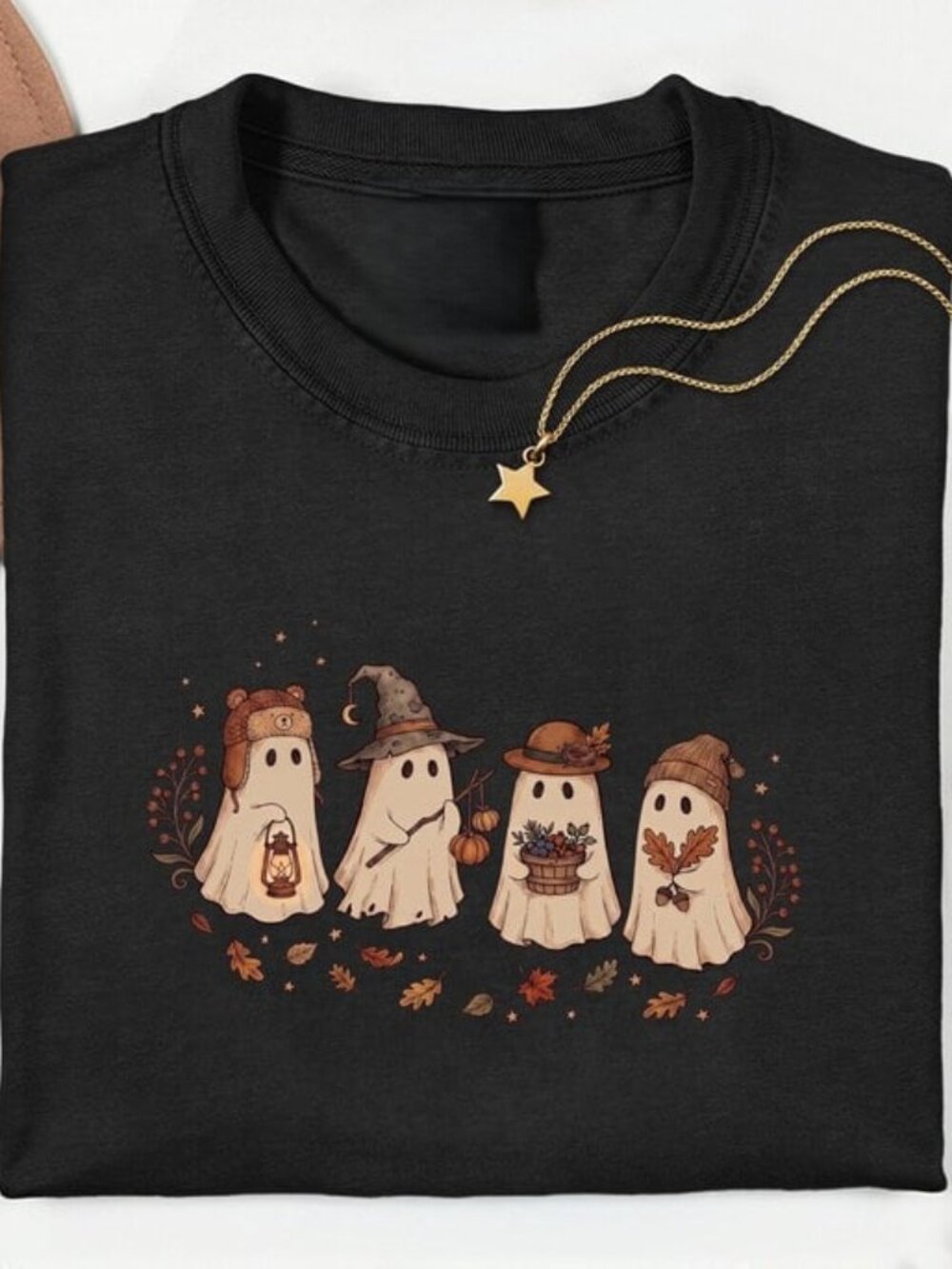 Cute Ghost Tee, Fall Ghost Shirt, Autumn Shirt Gift